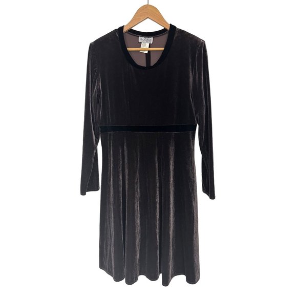 Size 12 VINTAGE VELVET VELOUR DRESS Fall‎ Winter Holiday Christmas Season Party - Picture 3 of 3